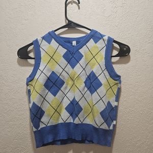 V-Neck Sweater Vest Crop Top